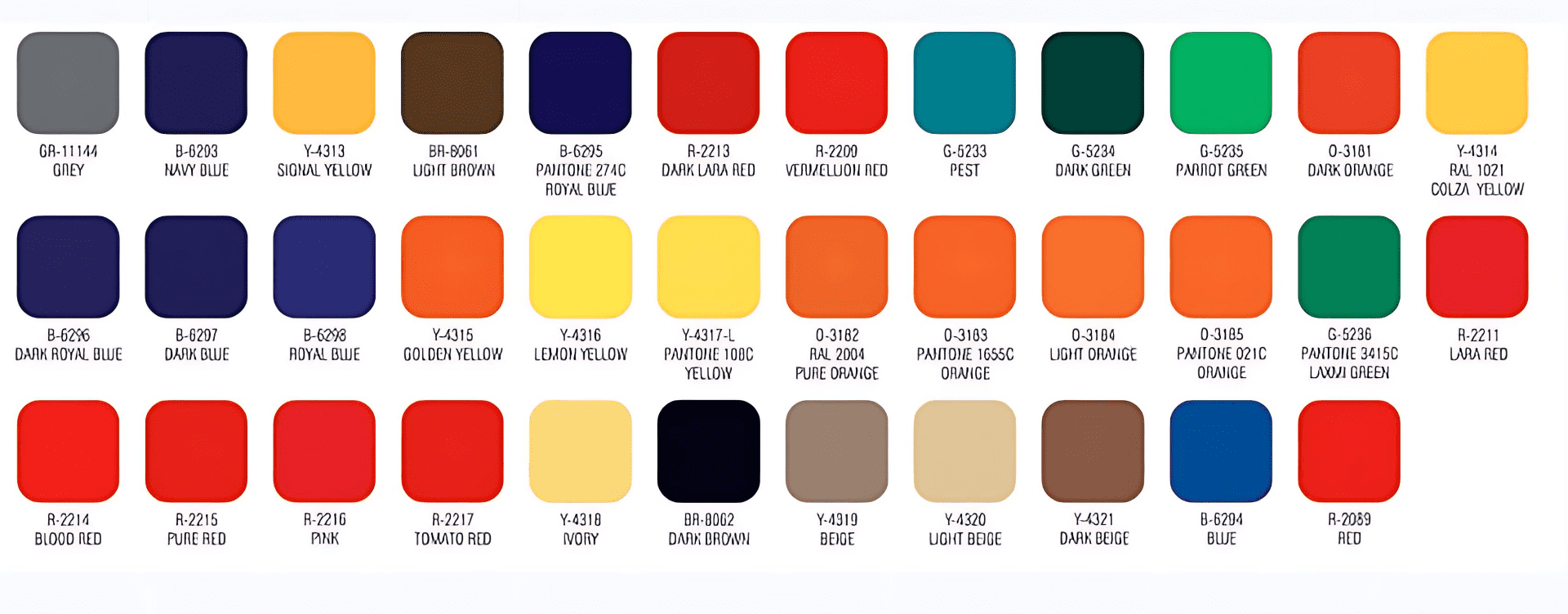 PP Non Woven Color Palette